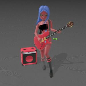 Demon girl playing guitar rip by mcka3ax40