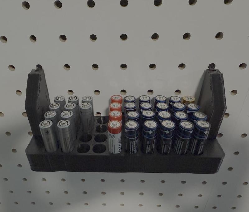 40 AAA Battery Holder for 25x25 mm Pegboard
