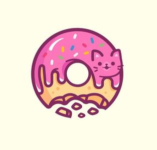 Donut Cat Cat lover keychain