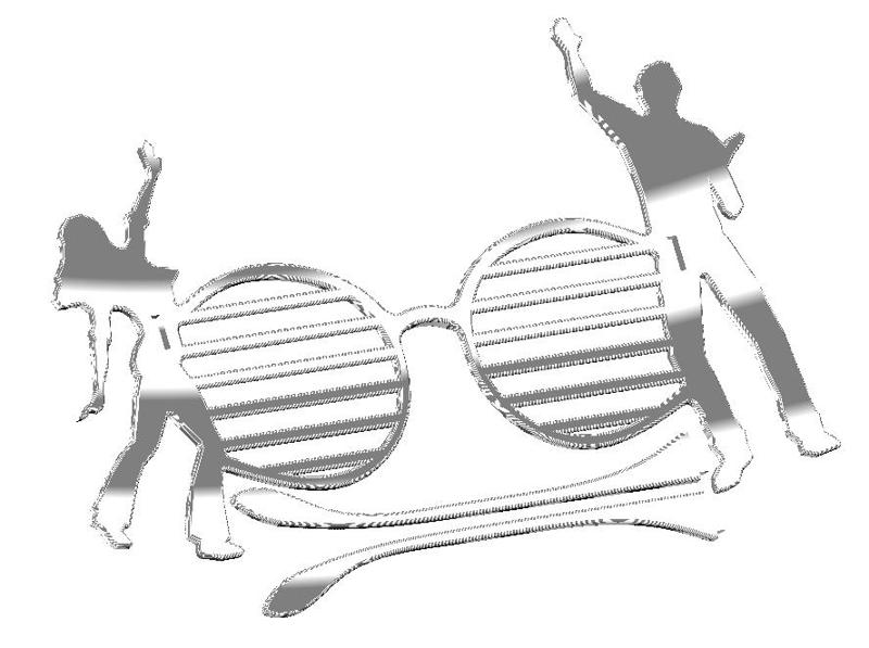 Disco party glasses. Dancers on it