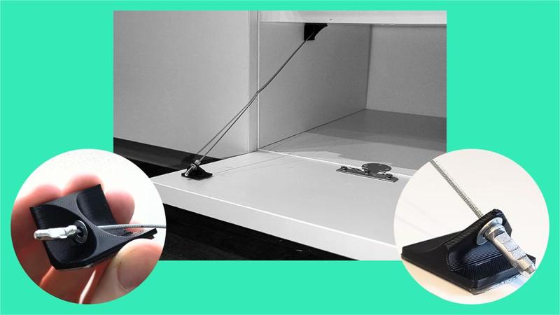 Door/Cabinet Attachment Point (cabinet repair with brake cable)