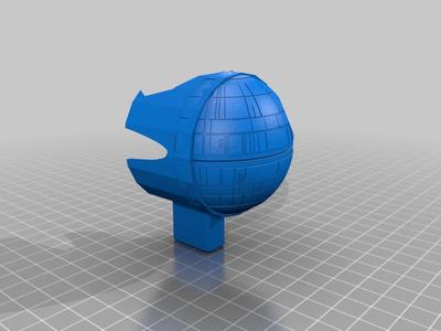 Wider based death star saber holder bottom, for use on Zeddiarts Vertical lightsaber holder