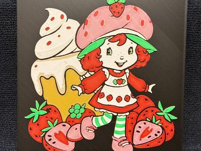 Strawberry Shortcake 80s Cartoon Hueforge Painting