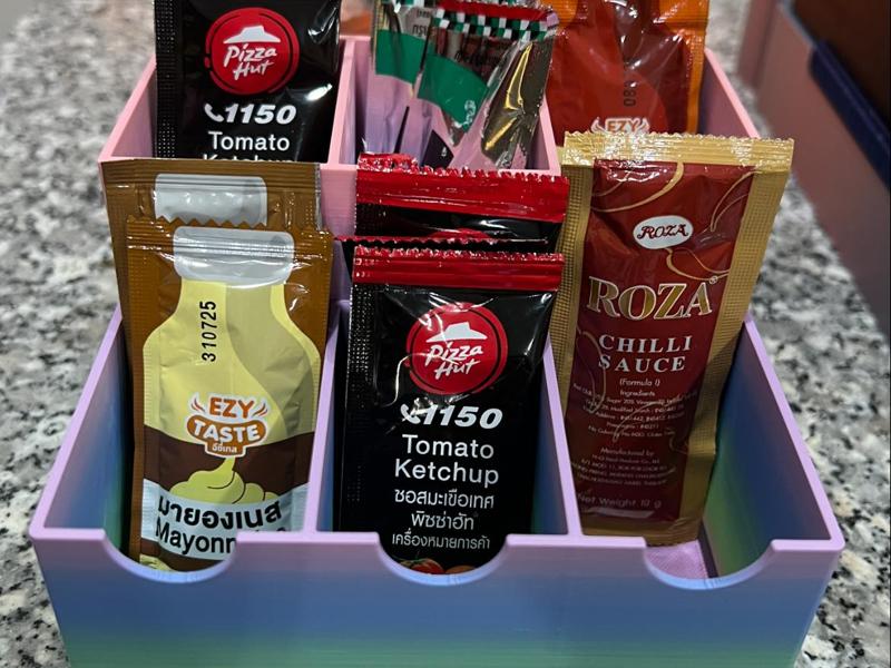 Sauce Packets Organizer Holder V2 six compartments