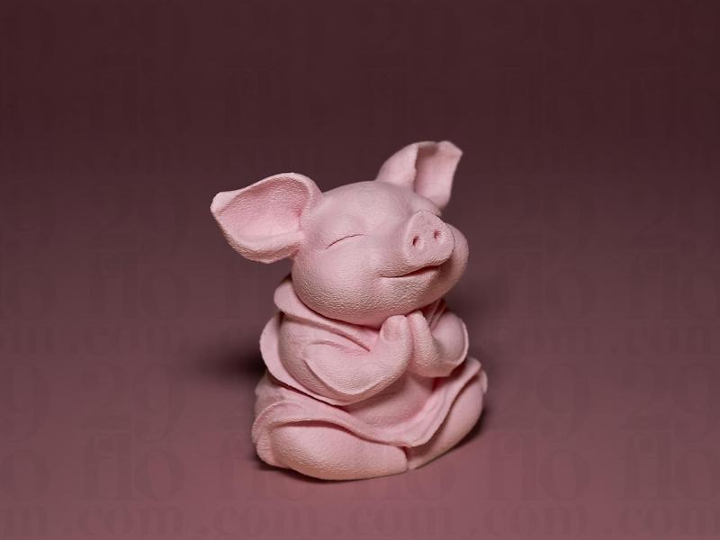 Cute Meditating Piglet