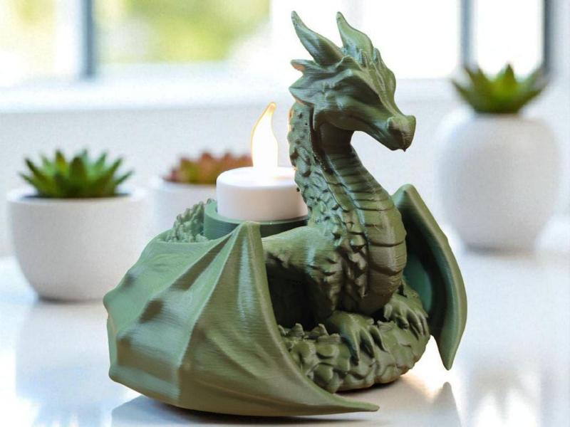 Dragon Candle Holder – Fantasy Elegance in 3D 