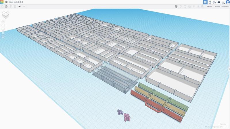 Two color drawer pack (x2-y1-z1) for Various Size Stackable Resistor Storage Box