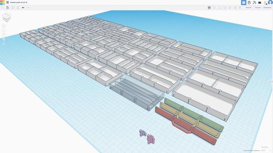 Two color drawer pack (x2-y1-z1) for Various Size Stackable Resistor Storage Box