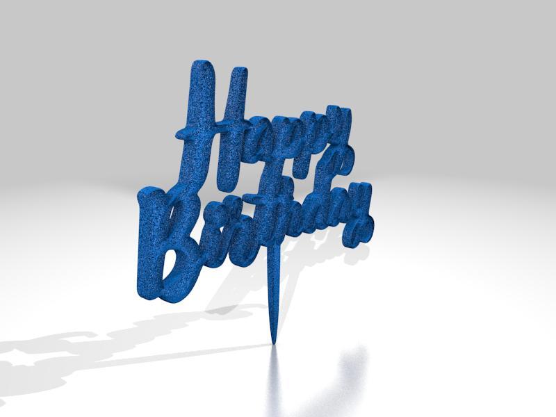 Happy Birthday Cake Topper debossed style