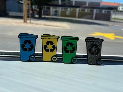 Mini Trash Bin Keychains