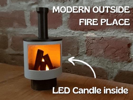 Modern Outdoor Fire Place LED tea light holder