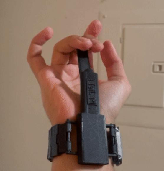 Spiderman style wrist launcher