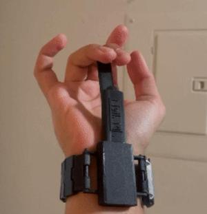 Spiderman style wrist launcher