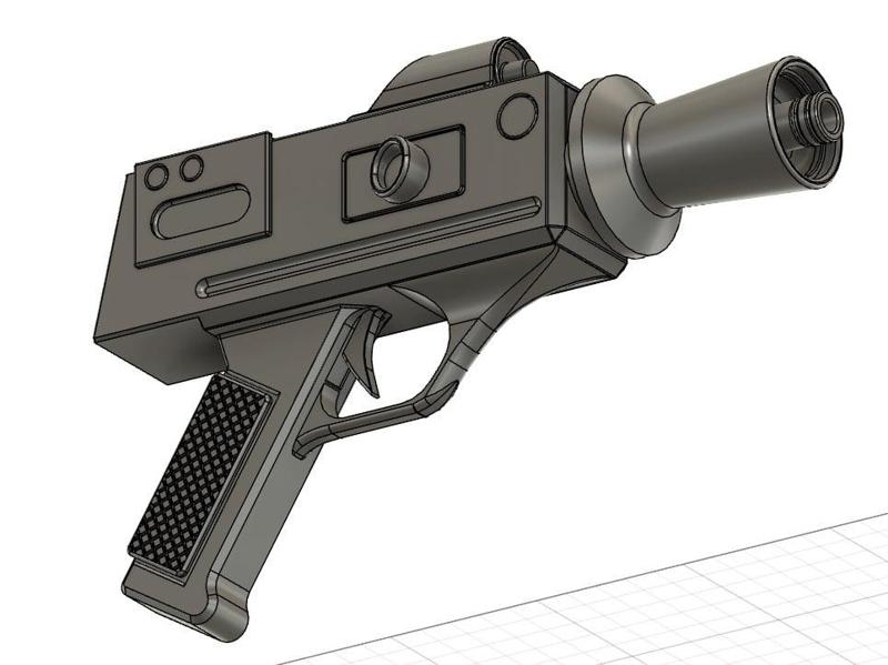 Sideshow exclusive Star Wars Tie Pilot style replacement blaster pistol for 1:12 1:6 figures and 1:1 cosplay