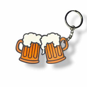 Two BEERS Keychain - double side with text