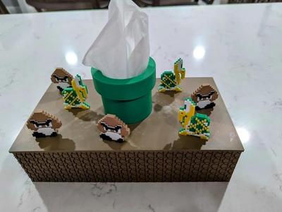 Rectangular-Short Mario Tissue Box Cover   