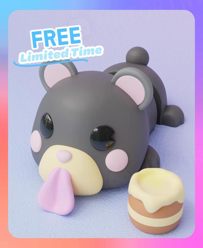 Flexi Foodie Bear Keychain (Single Color)