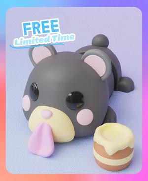 Flexi Foodie Bear Keychain (Single Color)