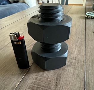 M8 bolt and nut, 6 times bigger than original