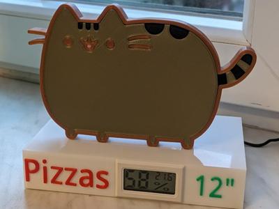 Pusheen pizza thermometer box