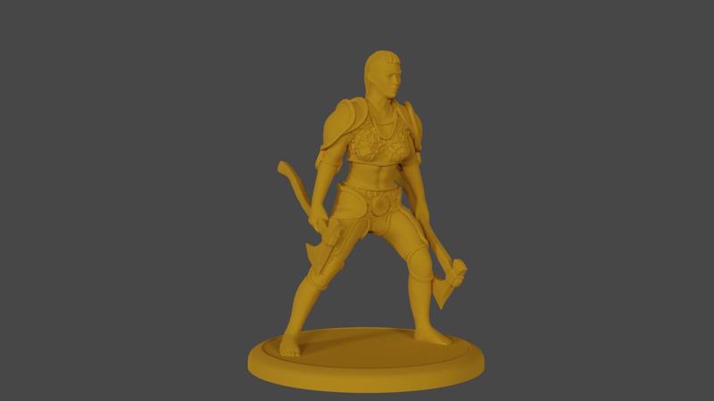 Human Barbarian with Double Axes