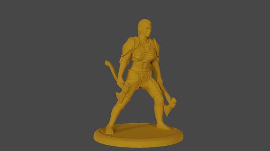 Human Barbarian with Double Axes