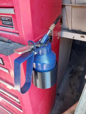 Tool box oil can holder   
