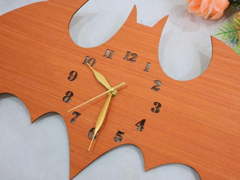 Laser Cut Batman Wall Clock Room Decor Vector