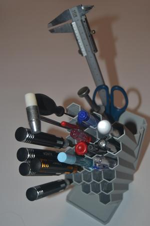 Honeycomb/hexagon pencil holder