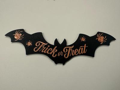 Trick or Treat Bat sign - flat & 3D sign halloween
