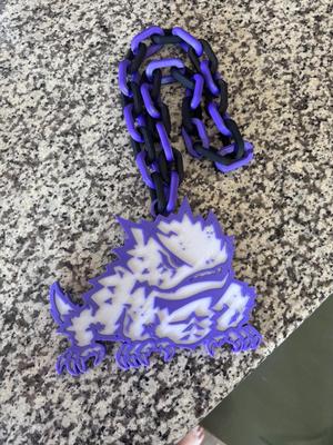 TCU Horned Frog Logo for Necklace