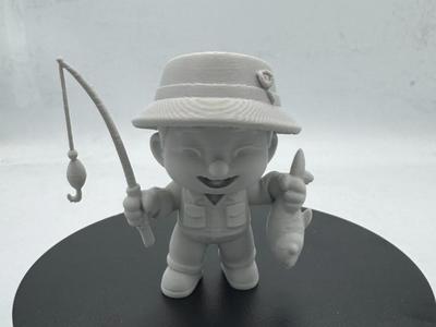 Cute Chibi Fisherman holding a fish