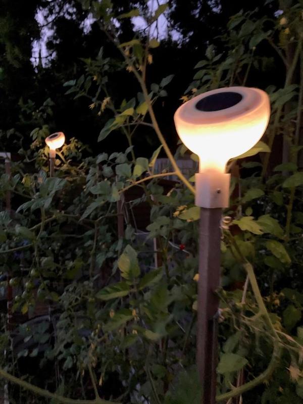Garden Solar Light from Old Ikea Chinese Lantern