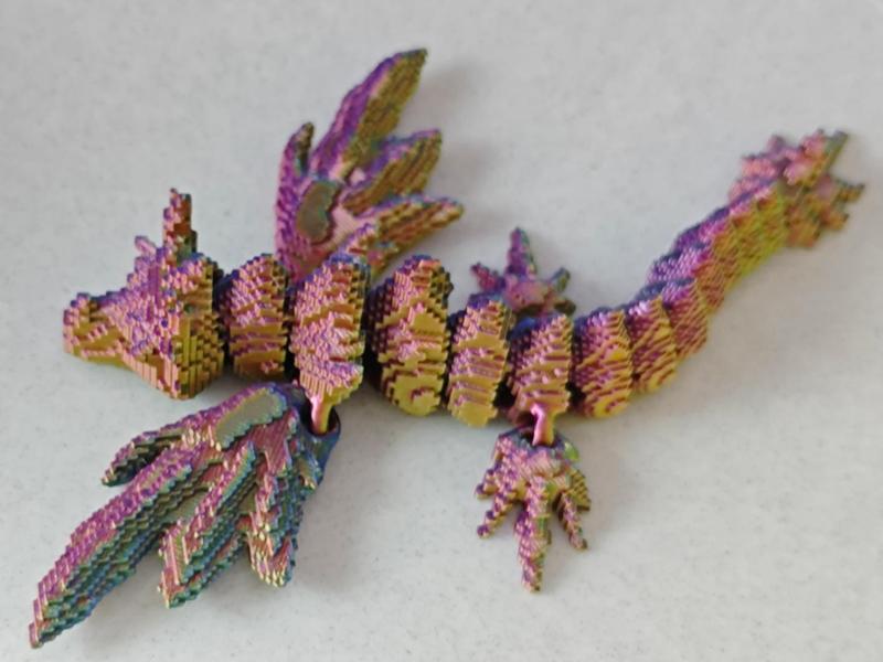 Articulated flying baby dragon Minecraft voxelized