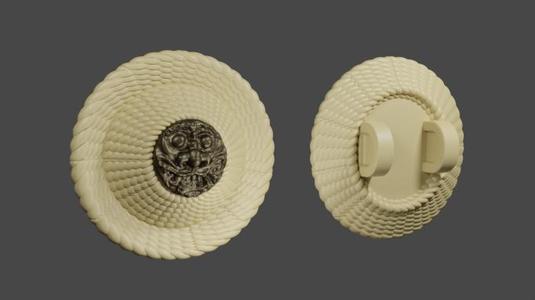 Deungpae 등패 - Korean Lacquered Rattan Shield