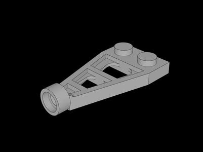 Lego Compatible (4596.dat) Plate  1 x  2 with 3L Extension and Stud Hole   
