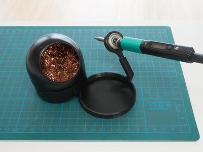 Solder iron holder for copper cleaning sponge (Pinecil TS80 TS100)