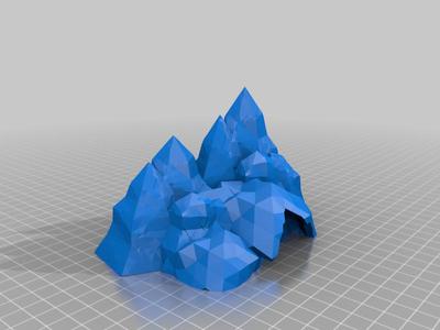 mountain with cave