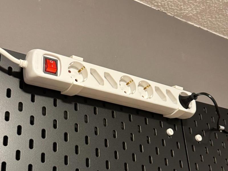 Power strip holder for IKEA Skadis