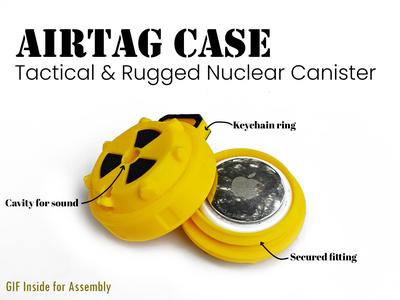 Rugged Airtag Case Keychain Nuclear Canister