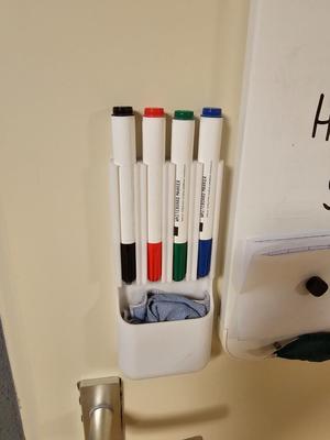 whiteboard pen and cloth holder