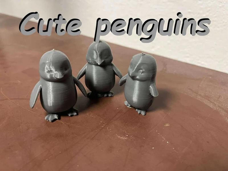 Cute penguins for kids to color   