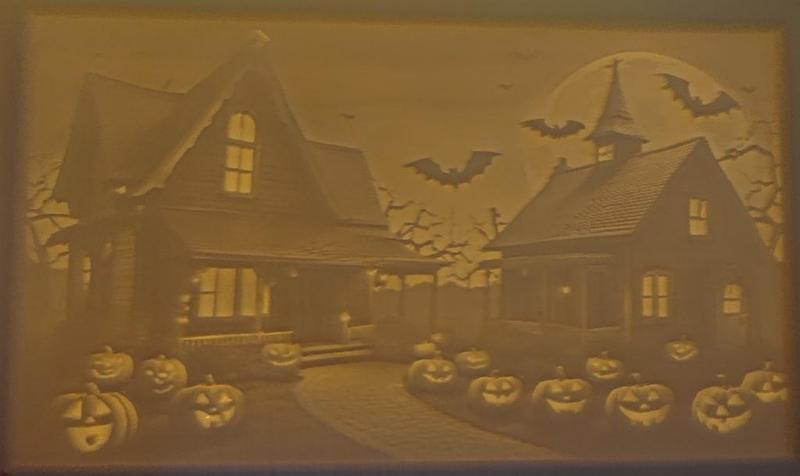 Spooky Pumpkin Haunted House Lithopane