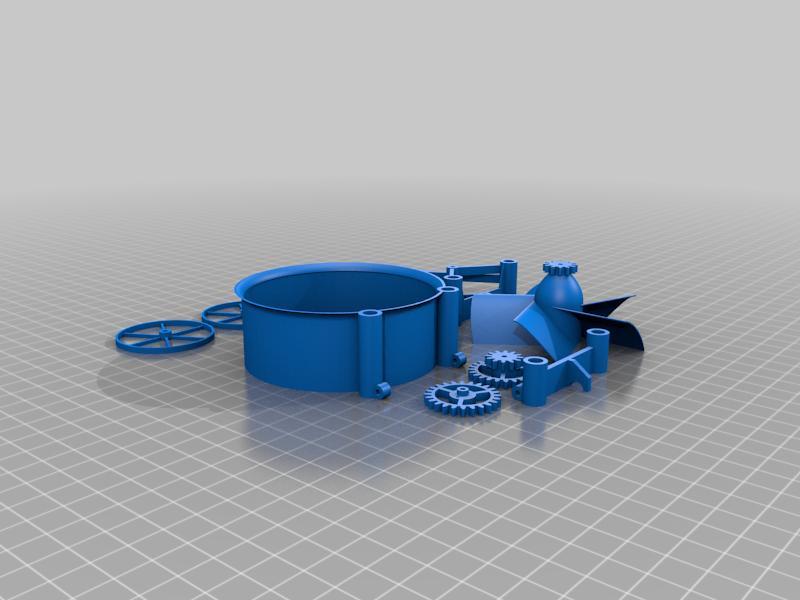 Geared ducted fan car for rubber band power