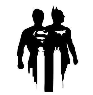 batman and superman stencil