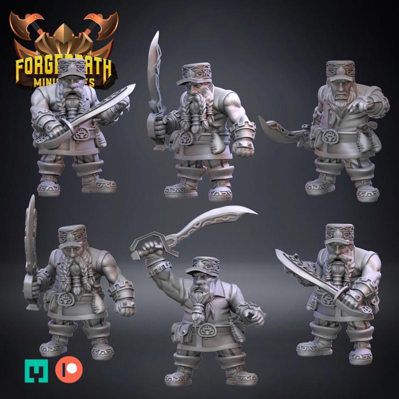 Dwarf Pirate Swordsmen - White Beard's Pirates