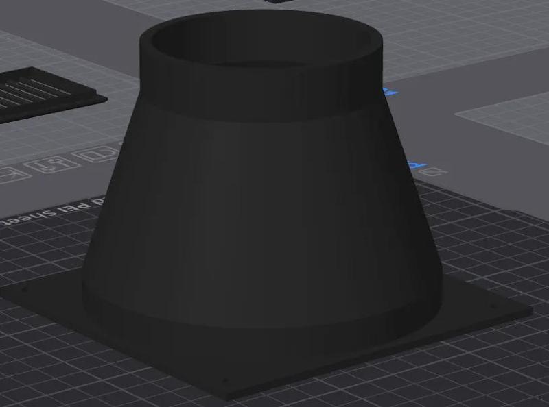 Extended Duct Flange 120mm & 3in (Fixed Mounting Holes)   