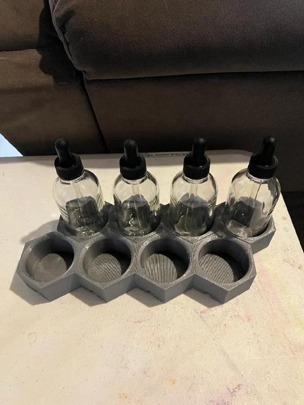 Hexagonal dropper bottle holder - single/double/quadruple   