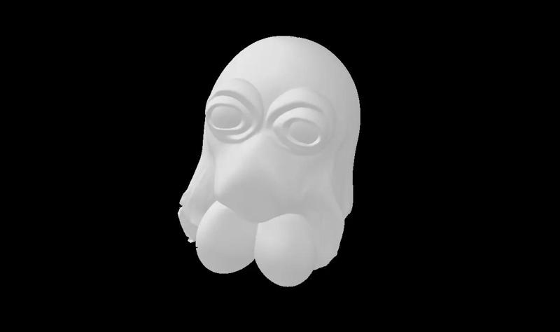 Lego Compatible (68523.dat) Minifigure Head Modified SW Aqualish with Eyes Fangs and Whiskers Pattern (Ponda Baba)   