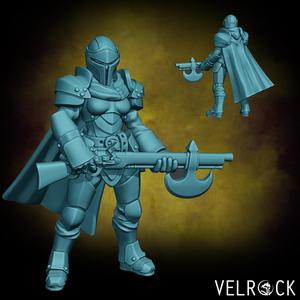 Female Bounty Hunter Fighter with Rifle (PRESUPPORTED)
